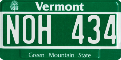 VT license plate NOH434