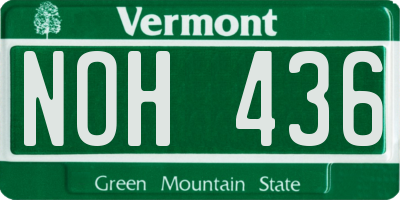 VT license plate NOH436