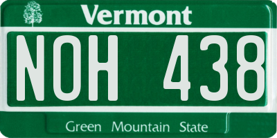 VT license plate NOH438