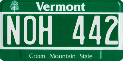 VT license plate NOH442