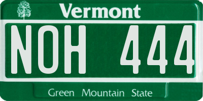 VT license plate NOH444