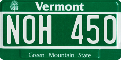 VT license plate NOH450