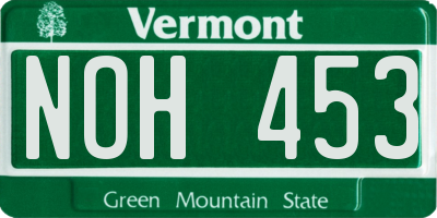 VT license plate NOH453