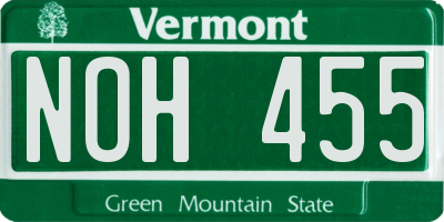 VT license plate NOH455