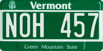 VT license plate NOH457