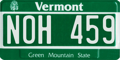 VT license plate NOH459