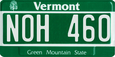 VT license plate NOH460