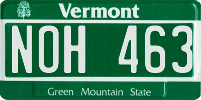 VT license plate NOH463