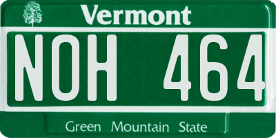 VT license plate NOH464