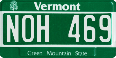 VT license plate NOH469