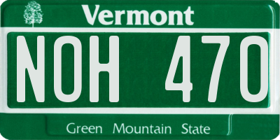 VT license plate NOH470