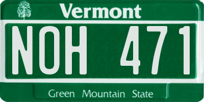 VT license plate NOH471