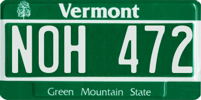 VT license plate NOH472