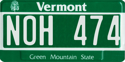 VT license plate NOH474