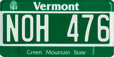 VT license plate NOH476