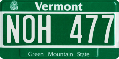 VT license plate NOH477