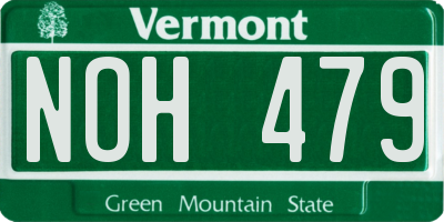 VT license plate NOH479