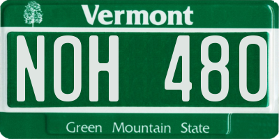 VT license plate NOH480