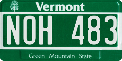 VT license plate NOH483