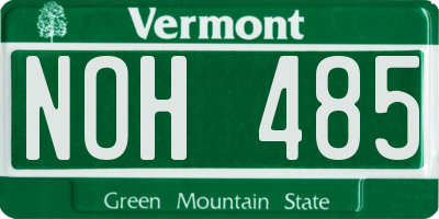 VT license plate NOH485