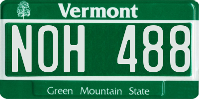 VT license plate NOH488