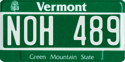 VT license plate NOH489