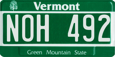 VT license plate NOH492