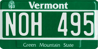 VT license plate NOH495