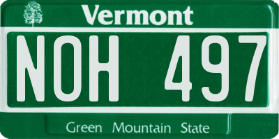 VT license plate NOH497