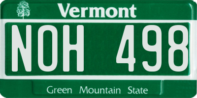 VT license plate NOH498