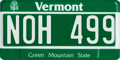 VT license plate NOH499