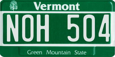 VT license plate NOH504