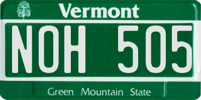 VT license plate NOH505