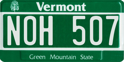 VT license plate NOH507