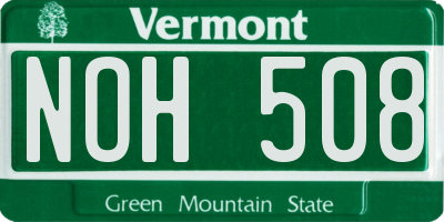 VT license plate NOH508