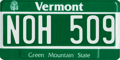 VT license plate NOH509
