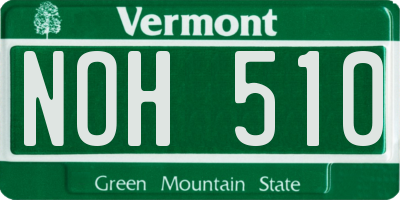 VT license plate NOH510