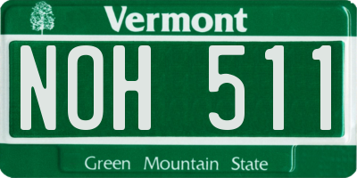VT license plate NOH511