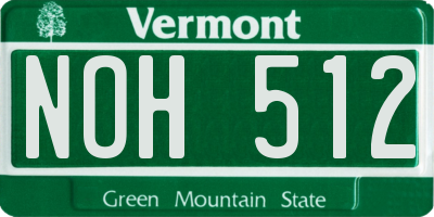 VT license plate NOH512
