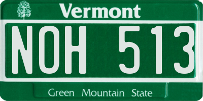 VT license plate NOH513