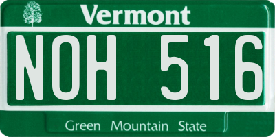 VT license plate NOH516