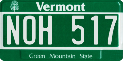 VT license plate NOH517