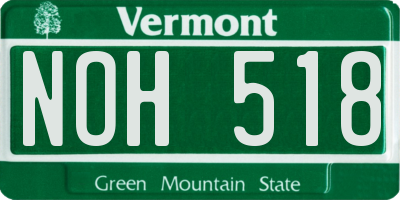 VT license plate NOH518