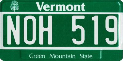VT license plate NOH519