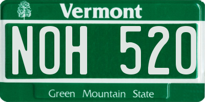 VT license plate NOH520
