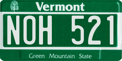 VT license plate NOH521