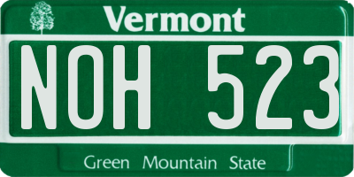 VT license plate NOH523