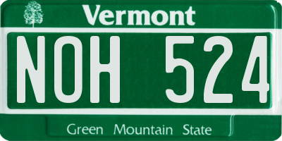 VT license plate NOH524