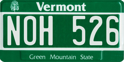 VT license plate NOH526