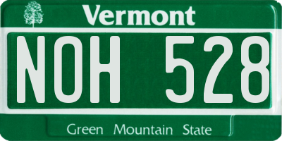 VT license plate NOH528